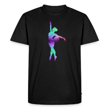 Gymnast girl doing ball gymnastics - Men's Premium Organic T-Shirt - black - Front - Nico (187cm)