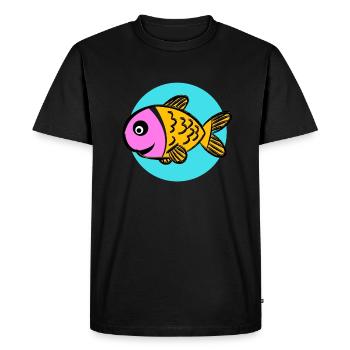 BD colorée poisson - T-shirt Premium bio Homme - noir - Devant - Nico (187cm)
