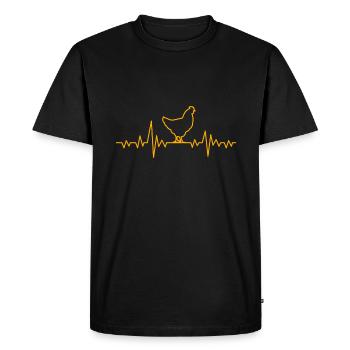 Battement de coeur de poule - T-shirt Premium bio Homme - noir - Devant - Nico (187cm)