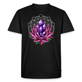 Zen Crystals Lotus - Men's Premium Organic T-Shirt - black - Front - Nico (187cm)