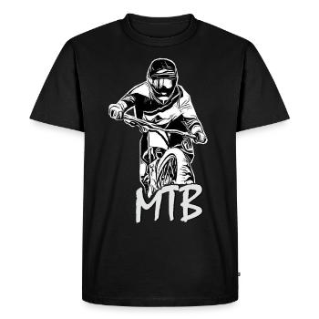 mtb biker - Men's Premium Organic T-Shirt - black - Front - Nico (187cm)