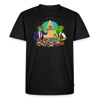 Illuminati Alien Conspiracy - Men's Premium Organic T-Shirt - black - Front - Nico (187cm)