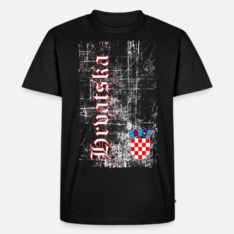 Hrvatska - Männer Premium Bio T-Shirt - Schwarz