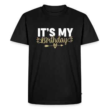 Its my Birthday Es ist mein Geburtstag - Männer Premium Bio T-Shirt - Schwarz - Vorne - Nico (187cm)