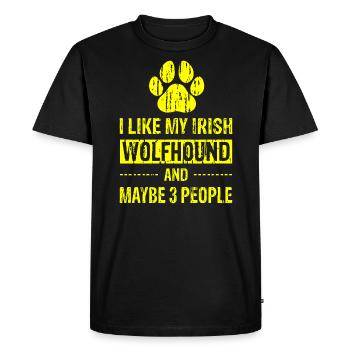 I Like My Irish Wolfhound And Maybe 3 People ye - T-shirt Premium bio Homme - noir - Devant - Nico (187cm)