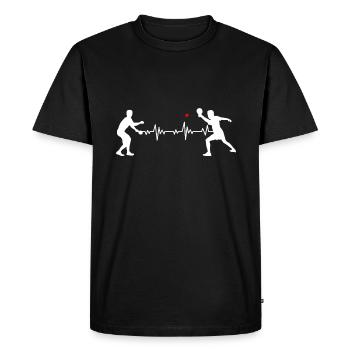 Passe-temps de tennis de table cadeau hobby - T-shirt Premium bio Homme - noir - Devant - Nico (187cm)