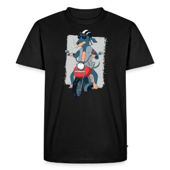 Rocker teckel sur cadeau de motard moto 1187 - T-shirt Premium bio Homme - noir - Devant - Nico (187cm)