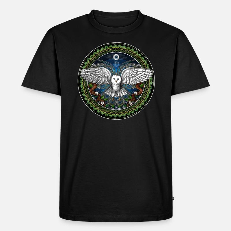 Ayahuasca-Eule - Männer Premium Bio T-Shirt - Schwarz