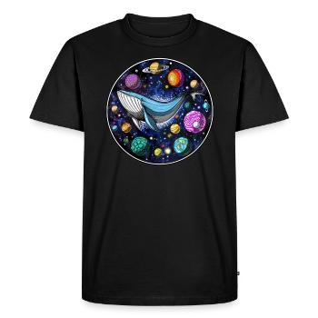Psychedelic Whale - Men's Premium Organic T-Shirt - black - Front - Nico (187cm)