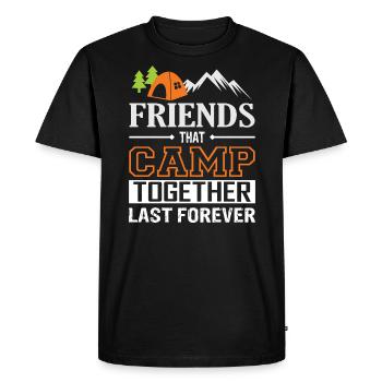 Friends That Camp Together Last Forever - Men's Premium Organic T-Shirt - black - Front - Nico (187cm)