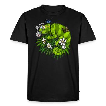 Herbe à fumer caméléon - T-shirt Premium bio Homme - noir - Devant - Nico (187cm)