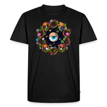 DNA Magic Mushrooms - Men's Premium Organic T-Shirt - black - Front - Nico (187cm)