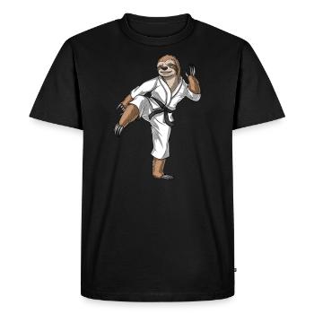 Karaté paresseux - T-shirt Premium bio Homme - noir - Devant - Nico (187cm)