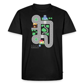 Chemise de carte routière de piste de voiture de course pour papa - Standard - T-shirt Premium bio Homme - noir - Devant - Nico (187cm)