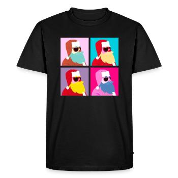 Pop-Art – Santa Claus With Sunglasses - Men's Premium Organic T-Shirt - black - Front - Nico (187cm)