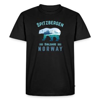 Svalbard Spitsbergen Islands Norvège avec fjords - T-shirt Premium bio Homme - noir - Devant - Nico (187cm)