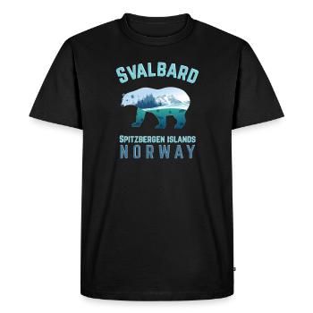 Svalbard Spitsbergen Islands Norvège avec fjords - T-shirt Premium bio Homme - noir - Devant - Nico (187cm)