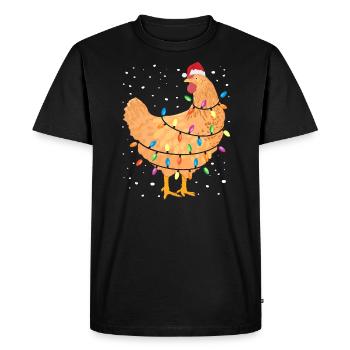 Weihnachtsbeleuchtung Baum Huhn Santa Lustige Weihnachten - Männer Premium Bio T-Shirt - Schwarz - Vorne - Nico (187cm)