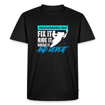 Snowmobiling Fix it, ride it, Break it and repeat - Men's Premium Organic T-Shirt - black - Front - Nico (187cm)