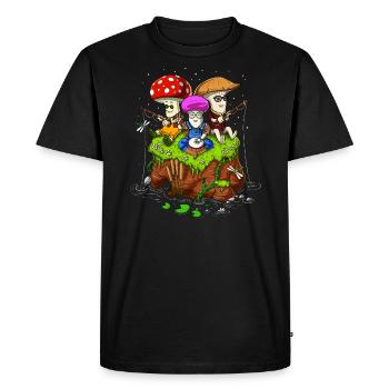 Hippie Magic Mushrooms - Men's Premium Organic T-Shirt - black - Front - Nico (187cm)