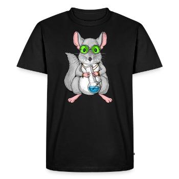 Chinchilla Smoking Weed - Men's Premium Organic T-Shirt - black - Front - Nico (187cm)