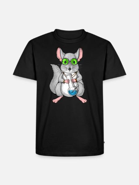 Chinchilla Rauchen Unkraut - Männer Premium Bio T-Shirt - Schwarz