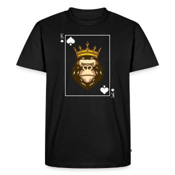 Poker Royalsigns King King Card Karo Skat - Men's Premium Organic T-Shirt - black - Front - Nico (187cm)