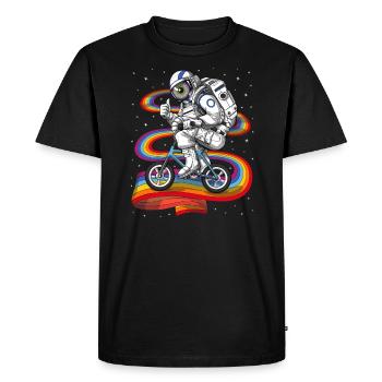 Cyclisme psychédélique d’astronaute - T-shirt Premium bio Homme - noir - Devant - Nico (187cm)