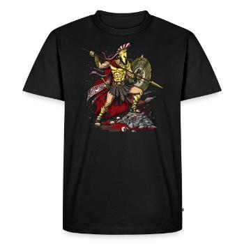 Dieu grec Ares - T-shirt Premium bio Homme - noir - Devant - Nico (187cm)