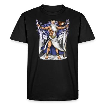 Dieu grec Zeus - T-shirt Premium bio Homme - noir - Devant - Nico (187cm)