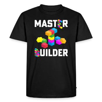 Kids Cool Master Builder Block Building for Dad - Men's Premium Organic T-Shirt - black - Front - Nico (187cm)