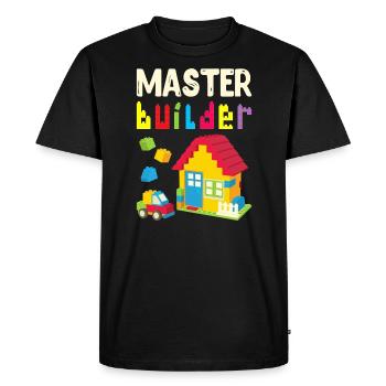 Cool Master Builder Drôles blocs de construction Cadeau Papa - T-shirt Premium bio Homme - noir - Devant - Nico (187cm)