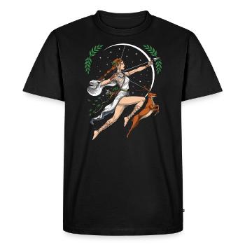 Artemis Goddess - Men's Premium Organic T-Shirt - black - Front - Nico (187cm)