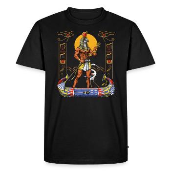 Dieu égyptien Ra - T-shirt Premium bio Homme - noir - Devant - Nico (187cm)