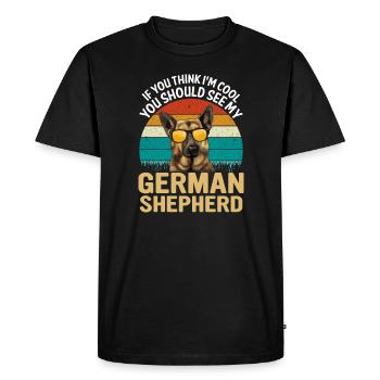 COOL GERMAN SHEPHERD - Men's Premium Organic T-Shirt - black - Front - Nico (187cm)