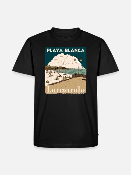 PLAYA BLANCA LANZAROTE - Men's Premium Organic T-Shirt - black