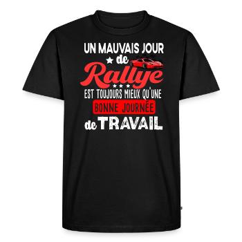 Rallye Course Automobile Motosport Sport Humour - T-shirt Premium bio Homme - noir - Devant - Nico (187cm)