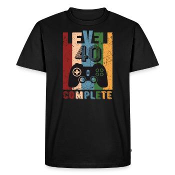 Niveau 40 Complete 40e anniversaire 40 ans 1981 - T-shirt Premium bio Homme - noir - Devant - Nico (187cm)