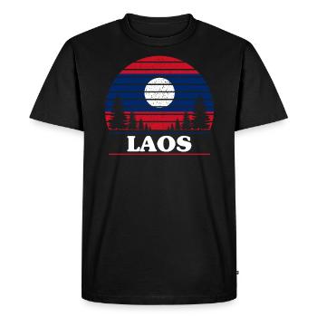 Laos - Men's Premium Organic T-Shirt - black - Front - Nico (187cm)
