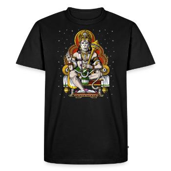 Dieu hindou psychédélique Hanuman - T-shirt Premium bio Homme - noir - Devant - Nico (187cm)