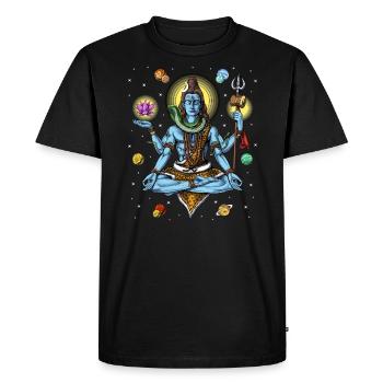 Shiva Psychedelic Meditation - Men's Premium Organic T-Shirt - black - Front - Nico (187cm)