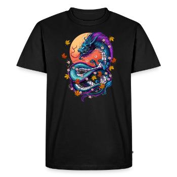 Vaporwave Dragon japonais - T-shirt Premium bio Homme - noir - Devant - Nico (187cm)