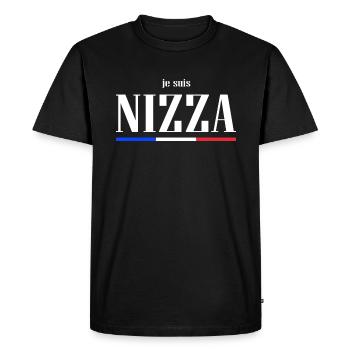 Je Suis Nizza Stadt Frankreich Flagge - Männer Premium Bio T-Shirt - Schwarz - Vorne - Nico (187cm)