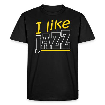 J’aime le jazz - T-shirt Premium bio Homme - noir - Devant - Nico (187cm)