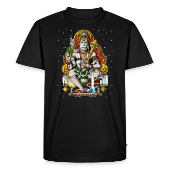 Hanuman Stoner Smoking Weed - Men's Premium Organic T-Shirt - black - Front - Nico (187cm)