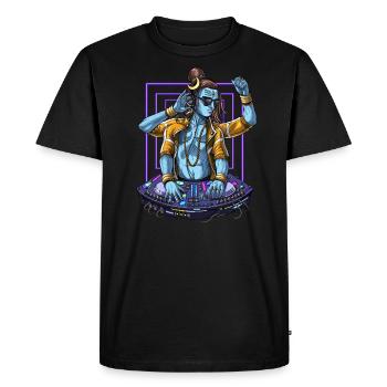 Psychedelic Shiva Music DJ - Men's Premium Organic T-Shirt - black - Front - Nico (187cm)