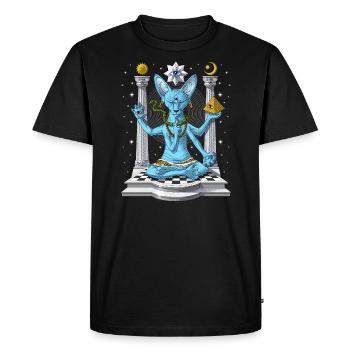 Sphynx Chat Psychédélique Shiva - T-shirt Premium bio Homme - noir - Devant - Nico (187cm)