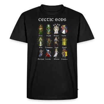 Ancient Celtic Mythology Gods - Men's Premium Organic T-Shirt - black - Front - Nico (187cm)