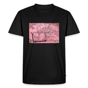 fleurs de livres lecture livres fleurs et livres - T-shirt Premium bio Homme - noir - Devant - Nico (187cm)