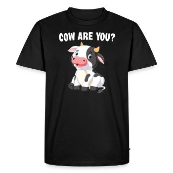 Cow Are You Shirt Farmer Farm Costume Cow Lover - Men's Premium Organic T-Shirt - black - Front - Nico (187cm)